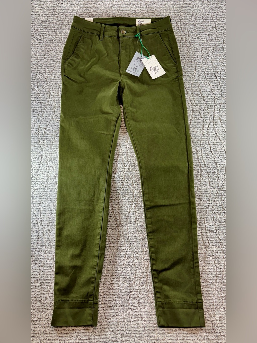 NWT Cosmic Blue Love by Pistola Women’s Size 27T Noble Green Skinny Trousers